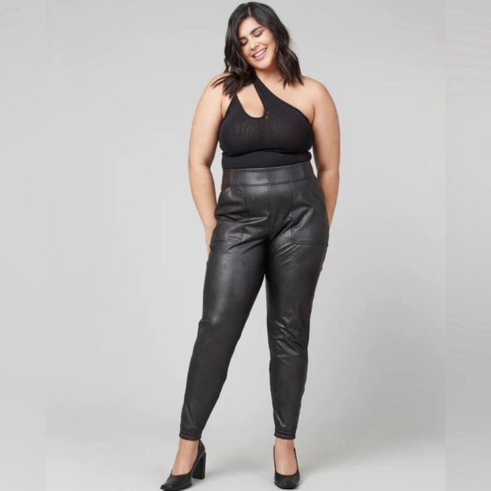 SPANX faux‎ leather joggers